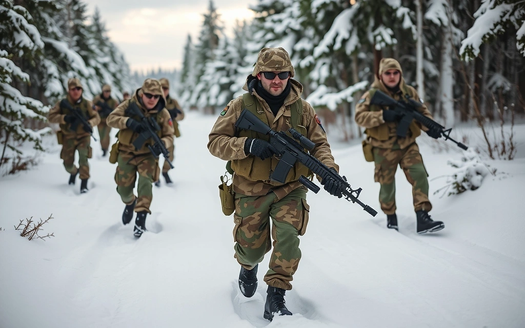 Soldati finlandesi durante un'esercitazione invernale